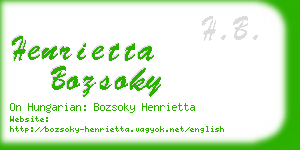 henrietta bozsoky business card